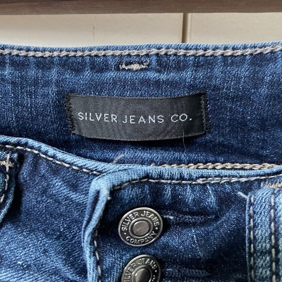 Silver Jeans Co Avery Trouser Womens 27 Bootcut Blue Stretch Denim Y2K - Picture 4 of 13